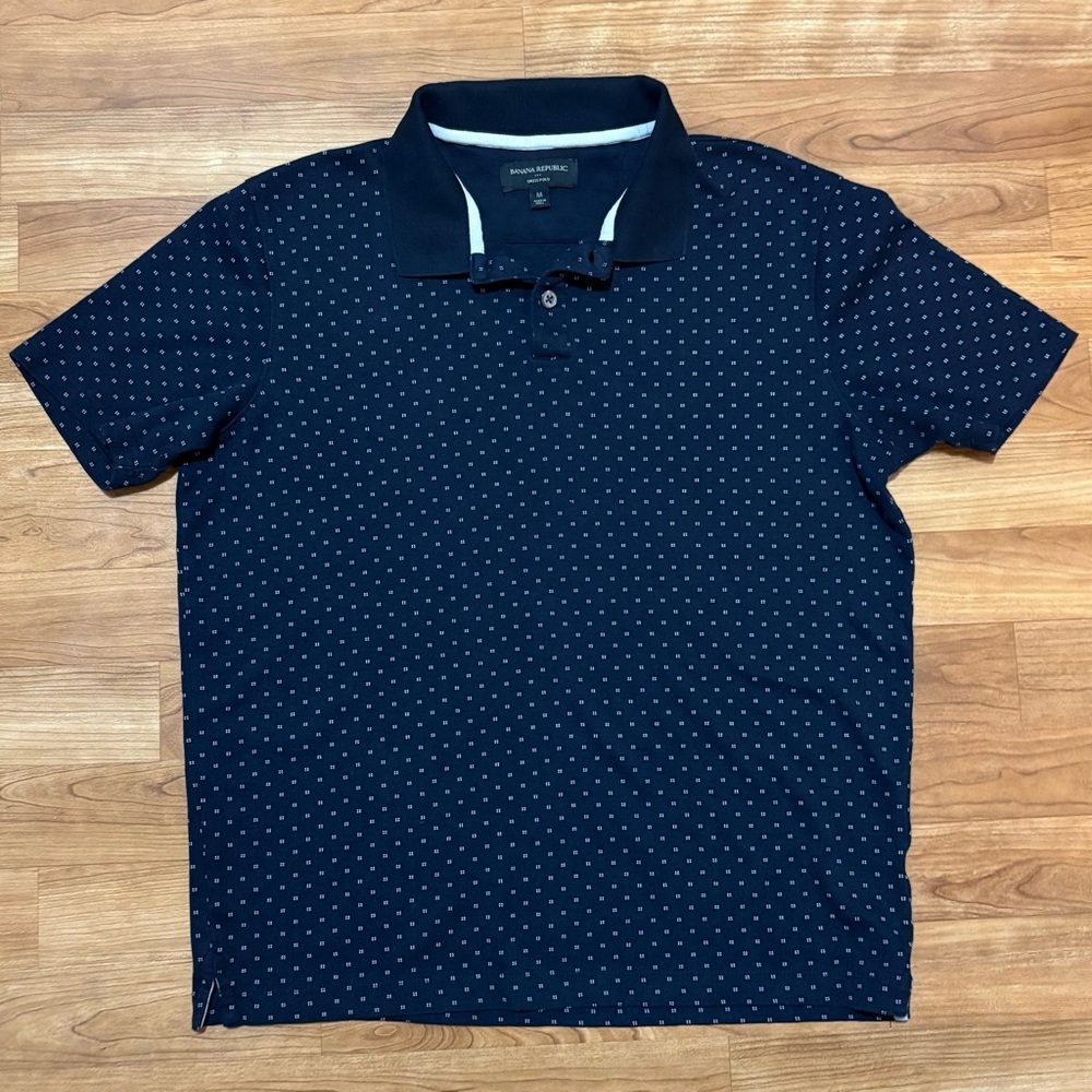 Banana‎ Republic Youth Boy Medium Dress Polo Navy Blue Cotton Church Easter